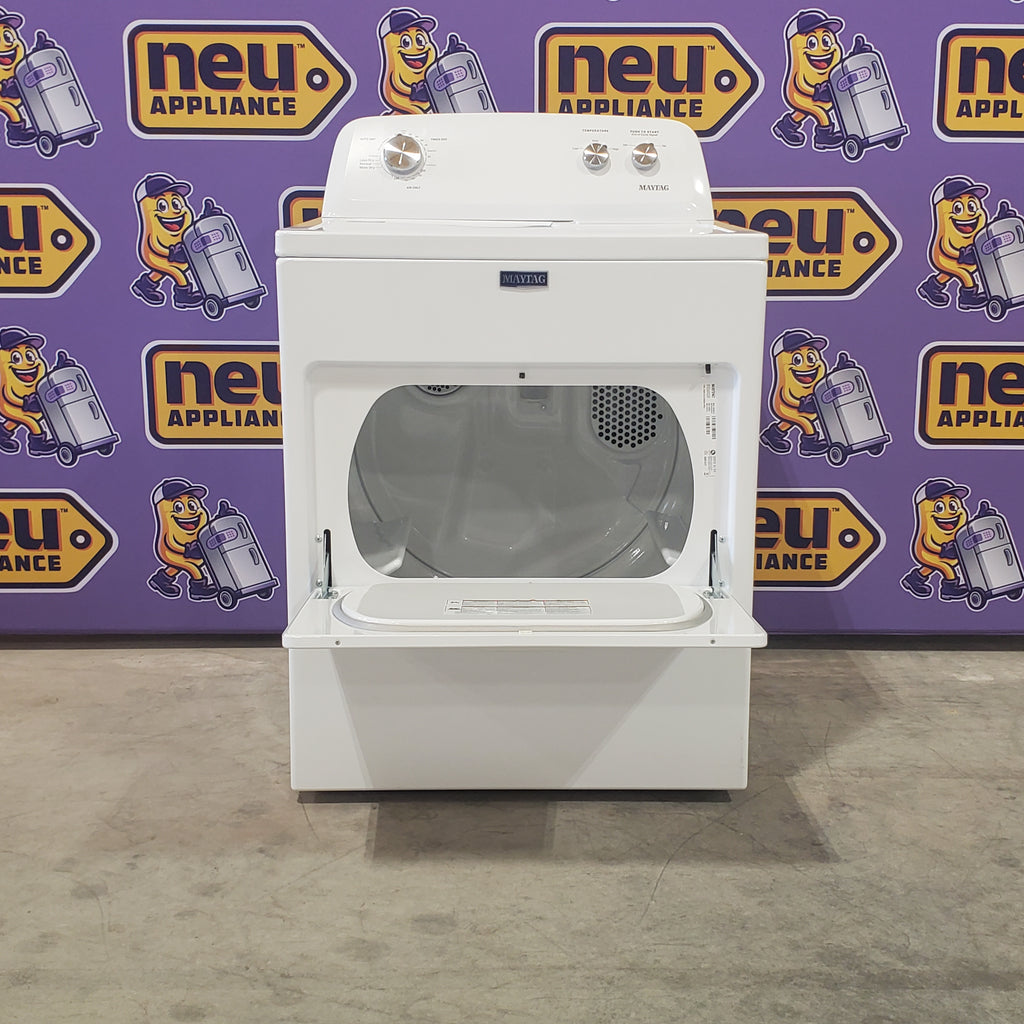 Pictures of Maytag Top Load 3.8 cu. ft. Washer with Deep Fill and Quick Wash Cycle MVW4005SW and Top Load Electric Wrinkle Prevent 7.0 cu. ft. Dryer with Auto Dry MED4005SW - Scratch & Dent - (Minor) - Neu Appliance Outlet - Discount Appliance Outlet in Austin, Tx