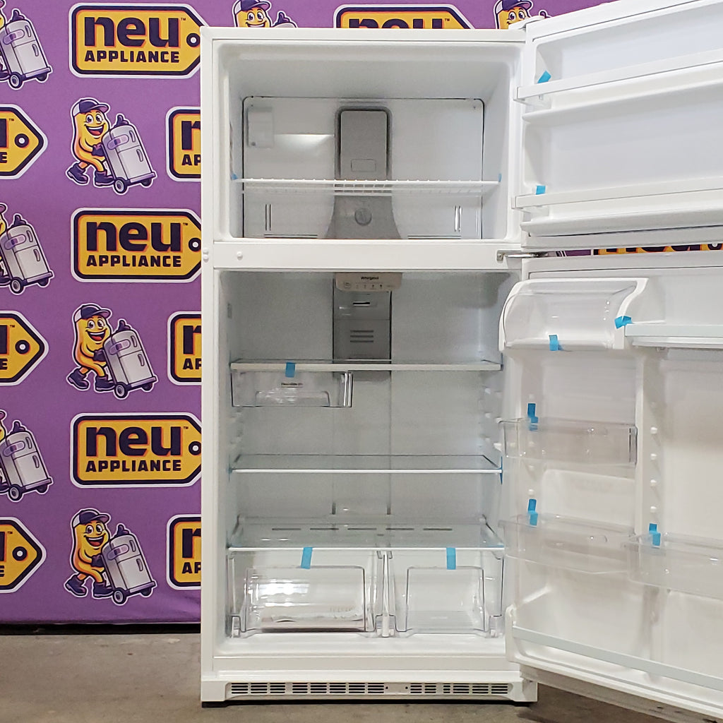 Pictures of Whirlpool 33" Wide Top Freezer 20.5 cu ft Refrigerator with Ice Maker and Frameless Glass Shelves and Flexi-Slide Bin 3SD865 - WRT311FZDW - Open Box - Neu Appliance Outlet - Discount Appliance Outlet in Austin, Tx