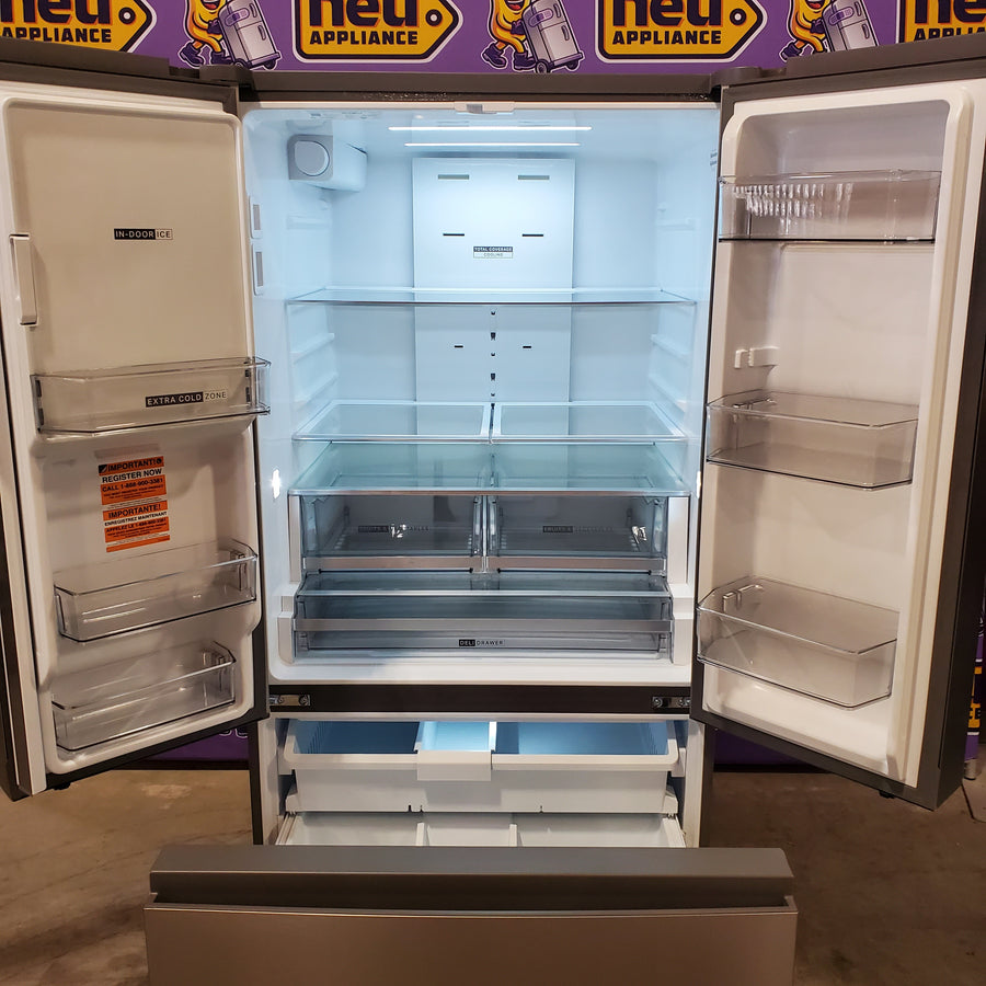 Whirlpool French Door 30 cu ft Refrigerator in Fingerprint Resistant Stainless Finish with In-Door Water and Ice Maker - 30 cu. ft. WRFF3536SZ - Scratch & Dent (Minor)