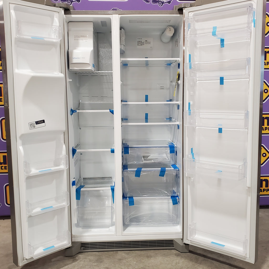 Frigidaire 22 Cu. Ft. Counter-Depth Side-by-Side Refrigerator in Stainless Steel 3SD968 - FRSC2333AS - Scratch & Dent (Moderate)