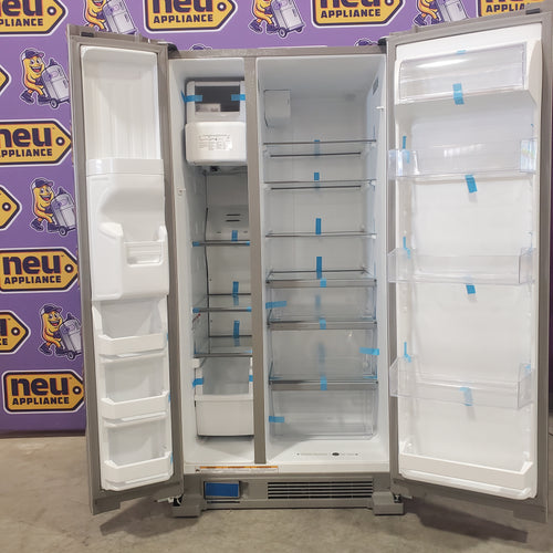 Whirlpool 33 Inch Wide Side by Side 21 Cu. Ft. Refrigerator with Can Caddy and Frameless Glass Shelves in Fingerprint Resistant Stainless Steel 3SD761 - WRS321SDHZ - Scratch & Dent (Minor)