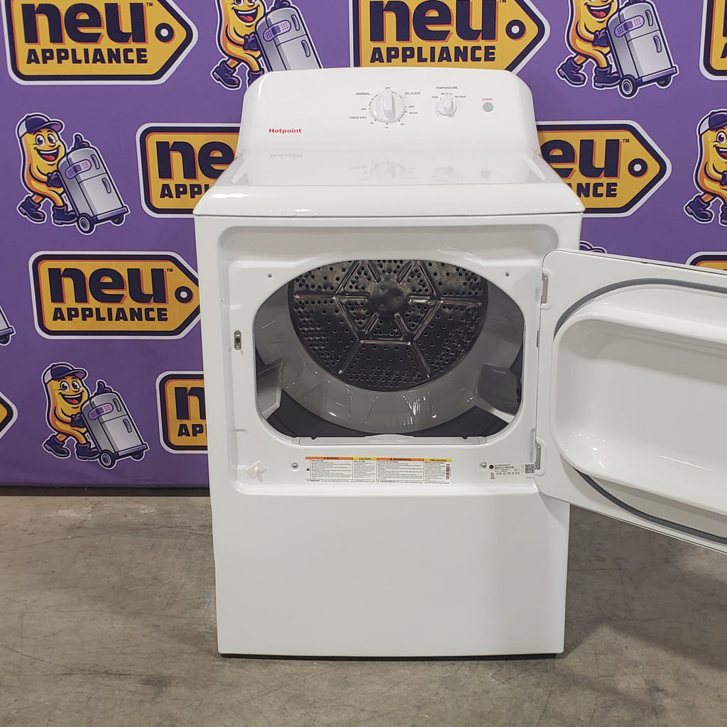 Pictures of Hotpoint 6.2 cu. ft. Capacity Electric Dryer with Up To 120 ft. Venting and Shallow Depth 25133SD419 - HTX26EASWWW - Scratch & Dent (Minor) - Neu Appliance Outlet - Discount Appliance Outlet in Austin, Tx