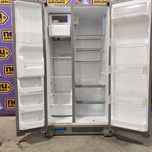 Whirlpool 24 cu ft Capacity Side By Side Refrigerator with Ice and Water Dispenser in Fingerprint Resistant Stainless Steel 3SD719 - WRS315SDHZ - Open Box