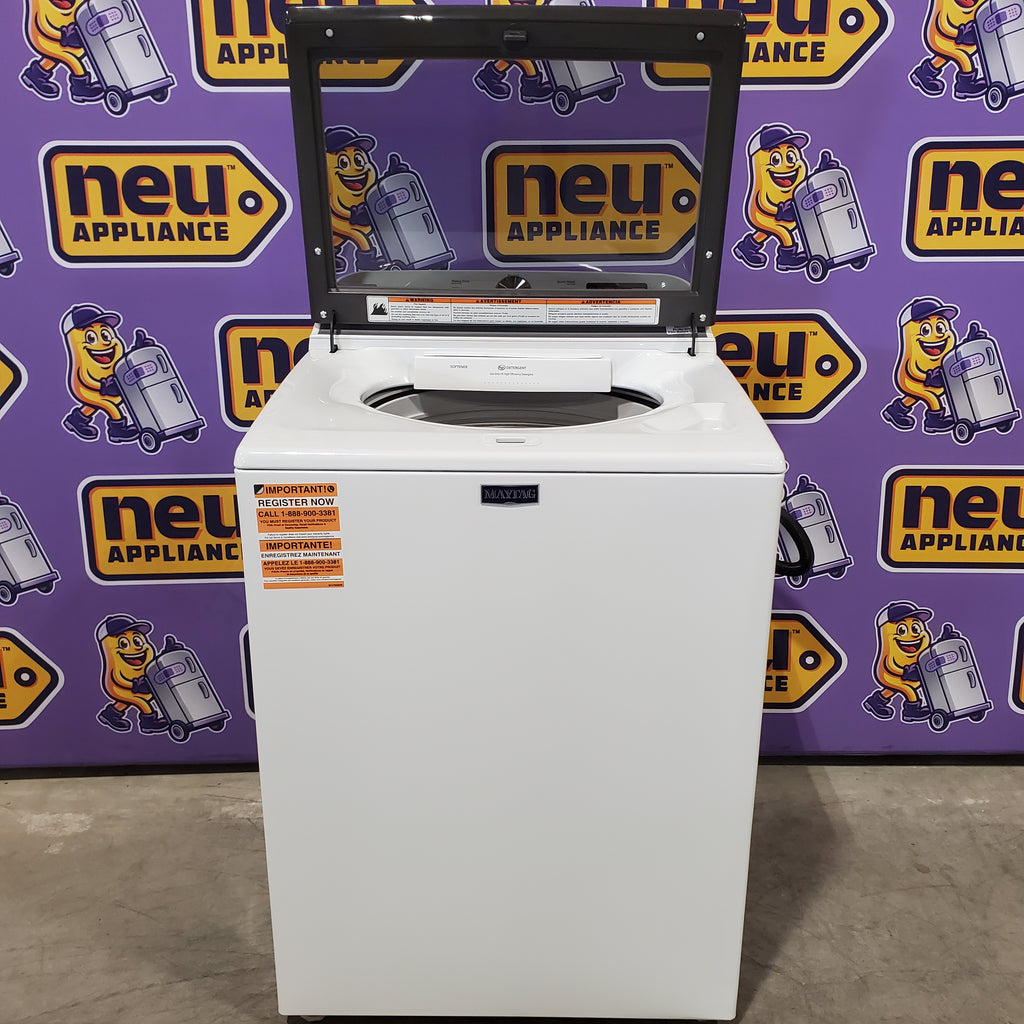 Pictures of Maytag Top Load 4.8 cu ft Washer with Deep Fill and Slow-Close Glass Lid MVW6200KW - Scratch & Dent (Minor) and Maytag 7.0 cu. ft Top Load Gas Dryer with Moisture Sensing 16226 - MGD6200KW - Scratch and Dent (Minor) - Neu Appliance Outlet - Discount Appliance Outlet in Austin, Tx