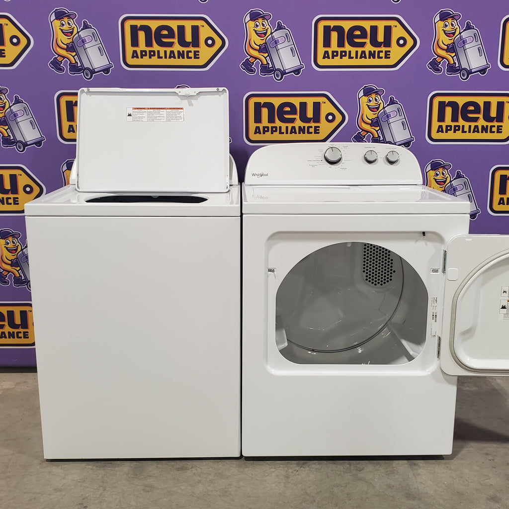Pictures of Whirlpool Top Load 3.5 Cu. Ft. Washer with Deep Water Wash Option WTW4816FW - Open Box and Whirlpool Vented 7.0 Cu. Ft. Electric Dryer 16110 - WED4815EW - Open Box - Neu Appliance Outlet - Discount Appliance Outlet in Austin, Tx