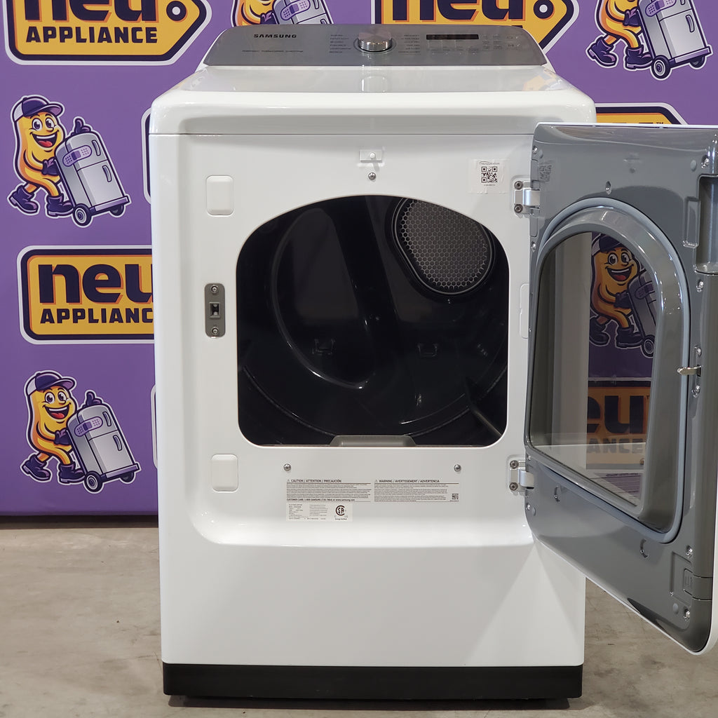 Pictures of Samsung White Smart Electric 7.4 Cu. Ft. Dryer with Sensor Dry and Steam Sanitize+ DVE52A5500W - Open Box - Neu Appliance Outlet - Discount Appliance Outlet in Austin, Tx