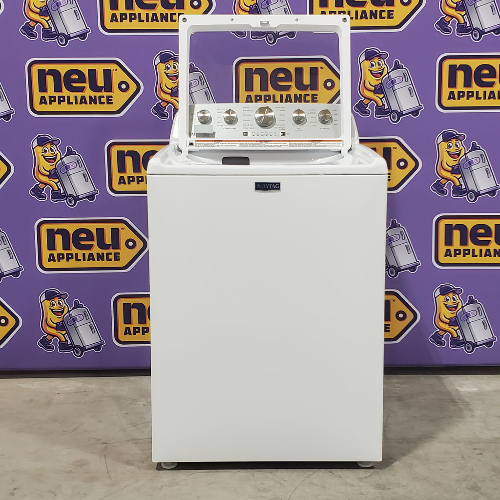 Pictures of Maytag Top Load 4.7 cu. ft. Agitator Washer with Extra Power and Deep Fill Option MVW5435PW and Gas Wrinkle Prevent 7.0 cu. ft Dryer with End of Cycle Signal MGD4500MW - Neu Appliance Outlet - Discount Appliance Outlet in Austin, Tx