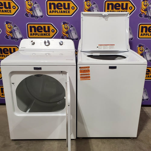 Maytag 4.5 cu. ft. Capacity Top Load Washer with Power™ Agitator and Deep Fill MVW4505MW - Scratch & Dent (Minor) and Maytag 7.0 cu. ft. Capacity Top Load Electric Wrinkle Prevent Dryer 16197 - MED4500MW - Scratch & Dent (Minor)