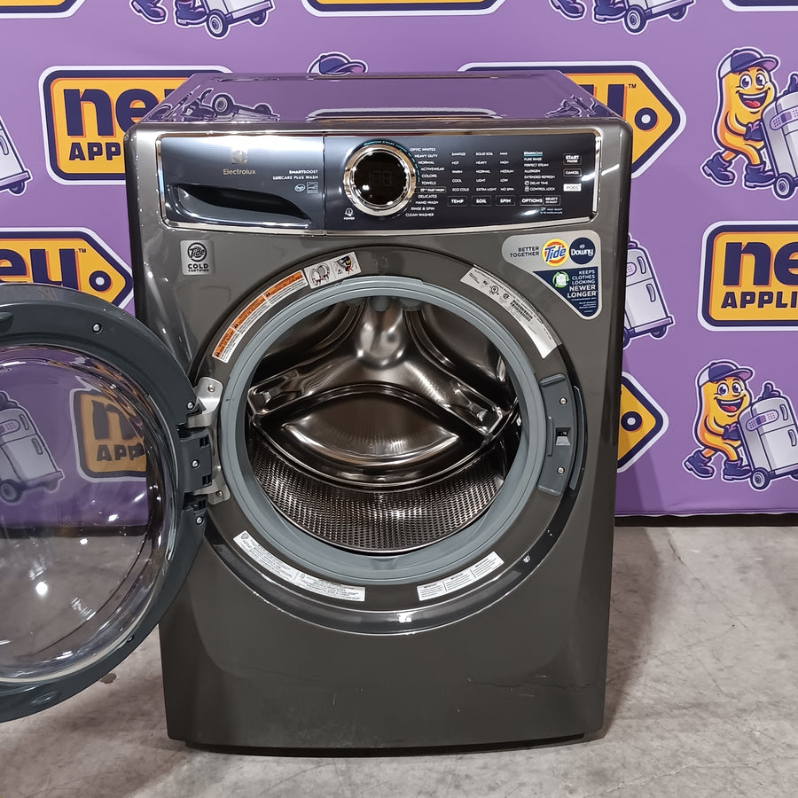Electrolux Titanium Front Load 600 Series 4.5 Cu. Ft. Washer with Smartboost ELFW7637AT - Scratch & Dent (Moderate) and Electrolux 8 cu. ft. vented Front Load Stackable 600 Series Electric Dryer with LuxCare Dry 16248 - ELFE7637AT - Scratch & Dent (Minor)