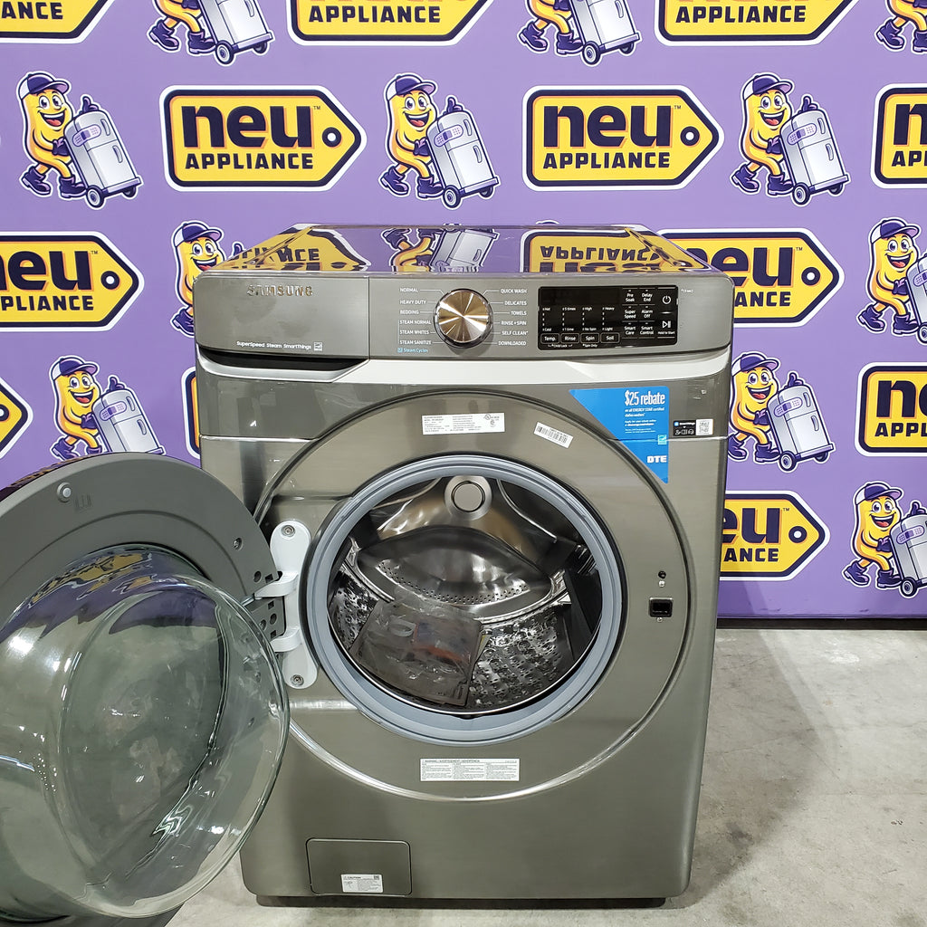 Samsung 4.5 cu. ft. Large Capacity Smart Front Load Washer with Super Speed Wash in Platinum 25139SD795 - WF45B6300AP - Scratch & Dent (Minor)