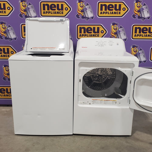 Hotpoint® 4.0 cu. ft. Capacity Washer with Cold Plus and Water Level Control HTW265ASWWW - Scratch & Dent (Minor) and Hotpoint® 6.2 cu. ft. vented Electric Dryer with Auto Dry 16146 - HTX26EASWWW - Scratch & Dent (Minor)
