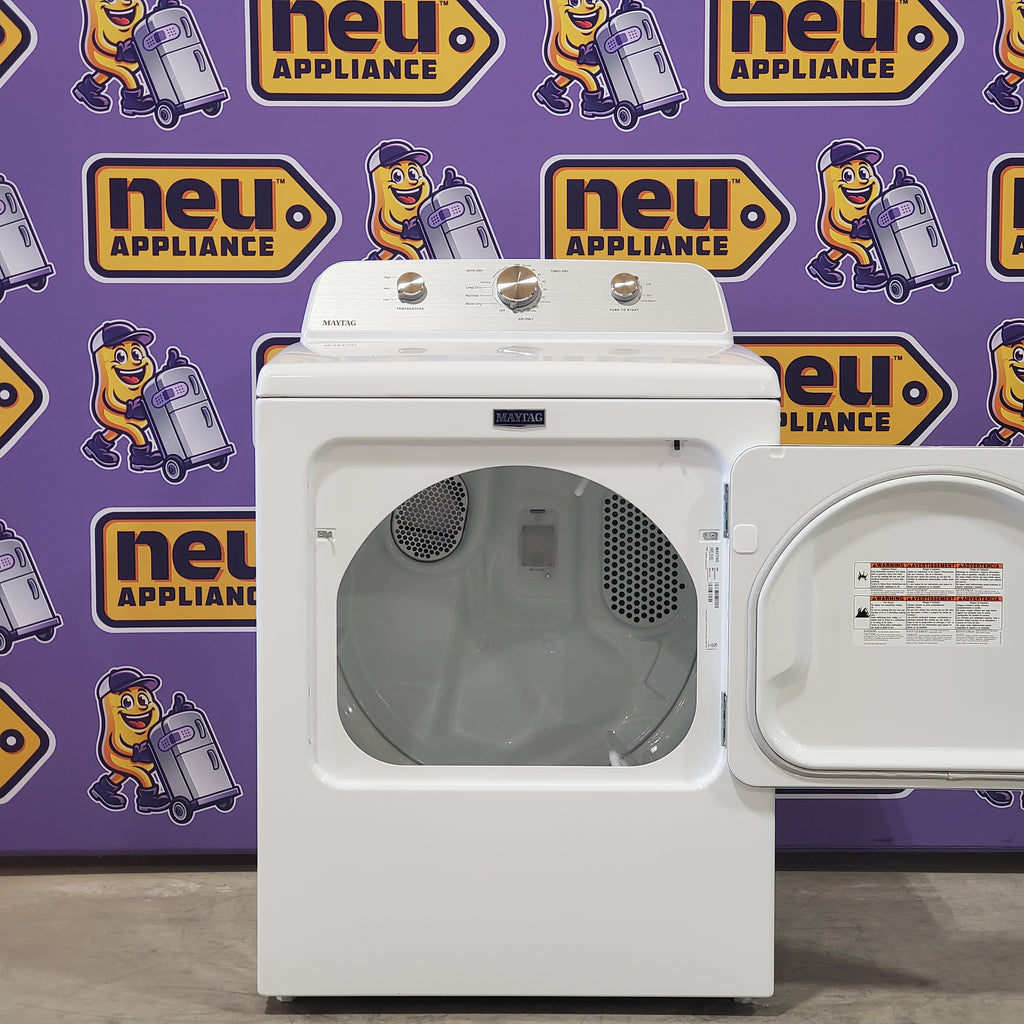 Pictures of Maytag 4.5 cu. ft. Capacity Top Load Washer with Power™ Agitator and Deep Fill MVW4505MW - Open Box and Maytag 7.0 cu. ft. Capacity Top Load Electric Wrinkle Prevent Dryer MED4500MW - Scratch & Dent (Minor) - Neu Appliance Outlet - Discount Appliance Outlet in Austin, Tx