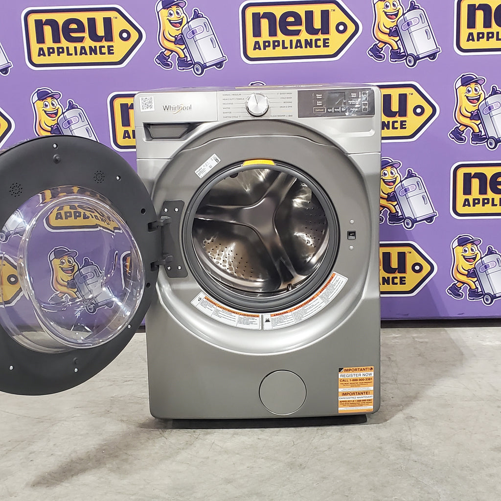 Pictures of Whirlpool Radiant Silver 4.5 cu. ft. Smart Front Load ENERGY STAR® Washer with FreshFlow™ Vent System 19SD020 - WFW5720RR - Open Box - Neu Appliance Outlet - Discount Appliance Outlet in Austin, Tx