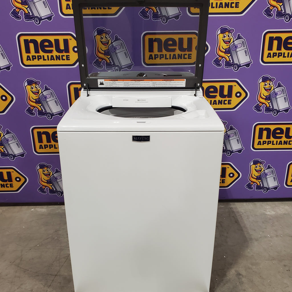 Pictures of Maytag Top Load 4.8 cu ft Washer with Deep Fill and Slow-Close Glass Lid MVW6200KW - Scratch & Dent (Minor) and Maytag 7.0 cu. ft Top Load Gas Dryer with Moisture Sensing 16153 - MGD6200KW - Open Box - Neu Appliance Outlet - Discount Appliance Outlet in Austin, Tx