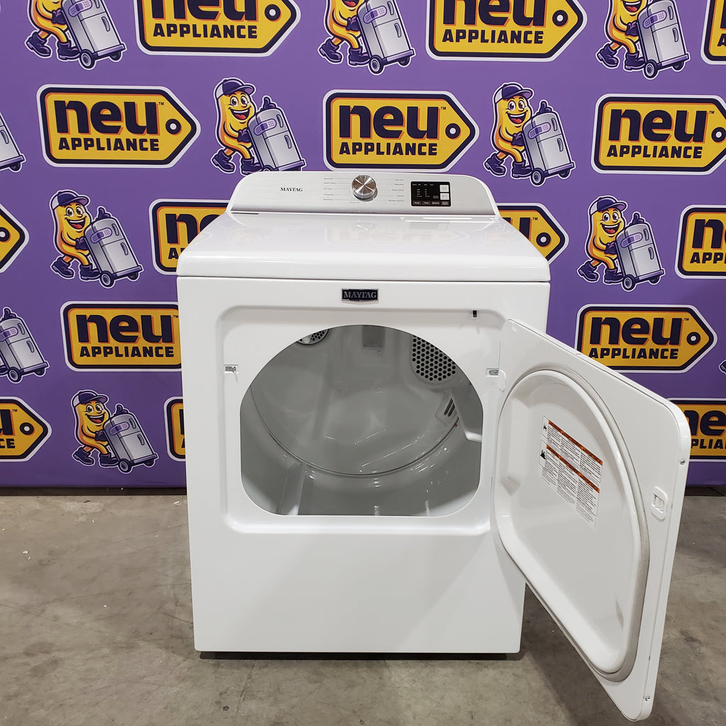 Pictures of Maytag Top Load 4.8 cu ft Washer with Deep Fill and Slow-Close Glass Lid MVW6200KW - Scratch & Dent (Minor) and Maytag 7.0 cu ft Electric Dryer with Moisture Sensing and Quick Dry Cycle 30132SD82 - MED6200KW - Scratch & Dent (Minor) - Neu Appliance Outlet - Discount Appliance Outlet in Austin, Tx