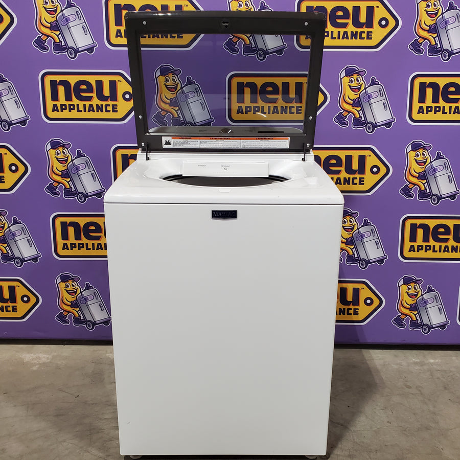 Maytag Top Load 4.8 cu ft Washer with Deep Fill and Slow-Close Glass Lid MVW6200KW - Scratch & Dent (Minor) and Maytag 7.0 cu. ft Top Load Gas Dryer with Moisture Sensing 16198 - MGD6200KW - Scratch and Dent (Minor)