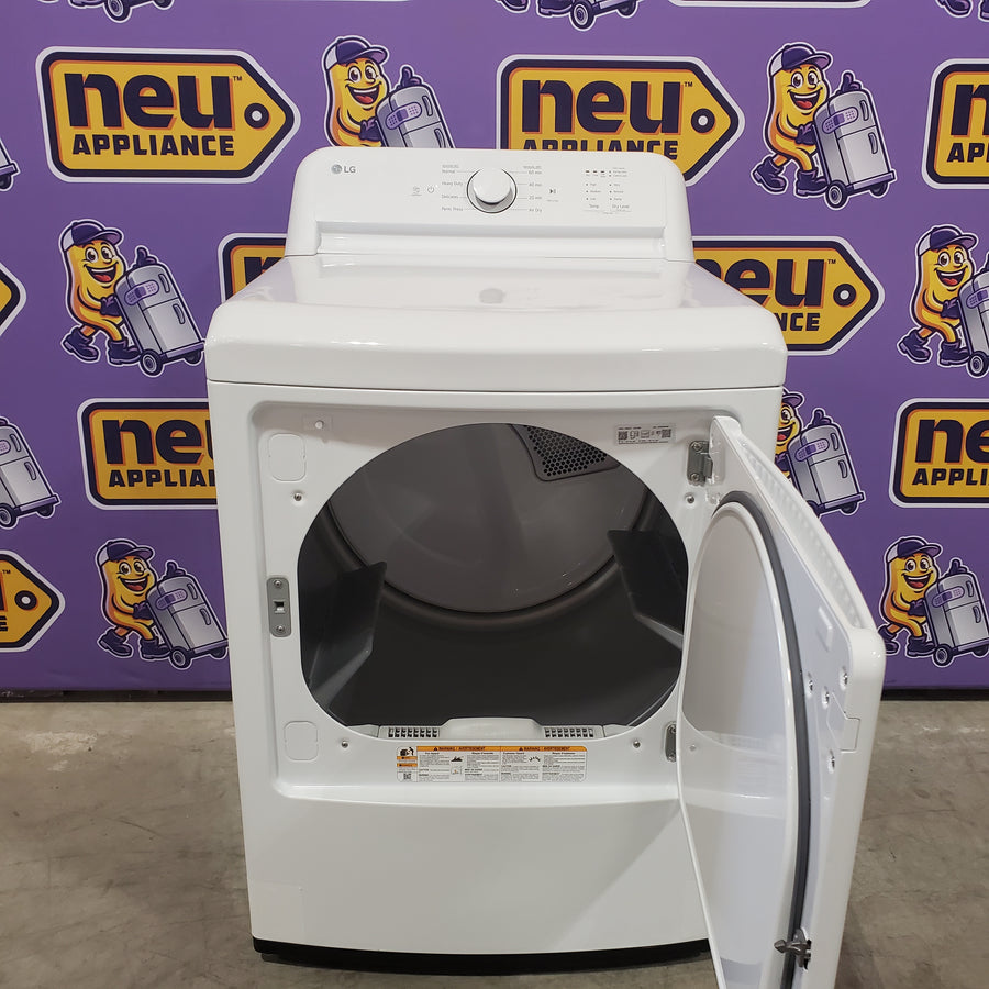 LG 7.3 Cu. Ft. Electric Rear Control Ultra Large Capacity Dryer in White with Sensor Dry 22132SD158 - DLE6100W - Scratch & Dent (Minor)
