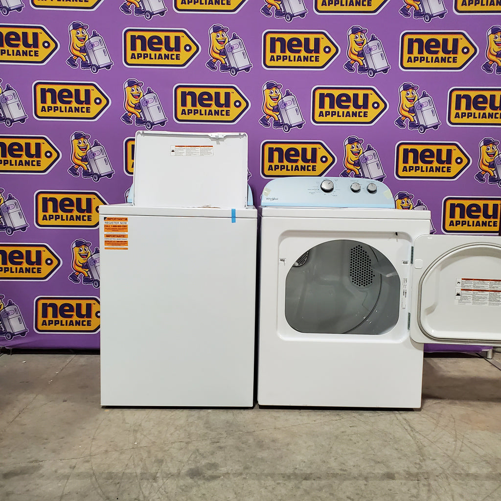 Whirlpool Top Load 3.5 Cu. Ft. Washer with Deep Water Wash Option WTW4816FW - Scratch & Dent (Minor) and Whirlpool Vented 7.0 Cu. Ft. Electric Dryer 16046 - WED4815EW - Scratch & Dent (Minor)