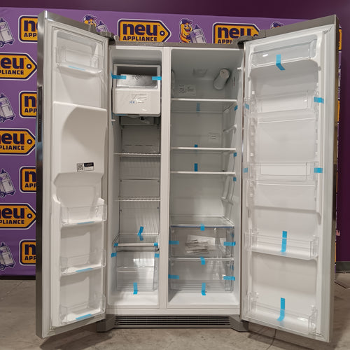 Pictures of Frigidaire 25.6 cu. ft. ENERGY STAR Side by Side Refrigerator with Exterior Water and Ice Dispenser in Stainless Steel FRSS2623AS - Scratch & Dent (Minor) - Neu Appliance Outlet - Discount Appliance Outlet in Austin, Tx