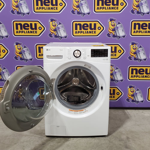 LG 4.5 cu. ft. Front Load Washer with Steam and Built-In Intelligence in White 21SD024 - WM4000HWA - Scratch & Dent (Minor)