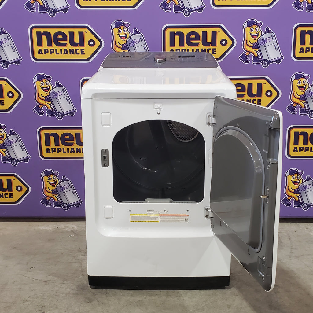 Samsung White Top Load 5.0 Cu. Ft. Washer with Active Water Jet 16096 - WA50R5200AW - Certified Refurbished and Samsung White Electric 7.4 Cu. Ft. Dryer with Sensor Dry 16085 - DVE50R5200W - Certified Refurbished