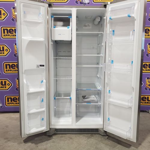 Pictures of Frigidaire 33" Wide 22.3 cu. ft. ENERGY STAR Side by Side Refrigerator Stainless Steel with Exterior Water and Ice Dispenser 4SD458 - FRSS2323AS - Scratch & Dent (Major) - Neu Appliance Outlet - Discount Appliance Outlet in Austin, Tx