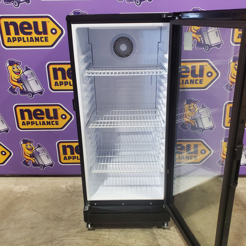 Euhomy 21.3 in. Single Zone 220-Cans Freestanding/Built-in Beverage Refrigerator Cooler in Black with LED Light, See-Thru Door 251312SD1026 - CDR002-6 - Scratch & Dent (Minor)