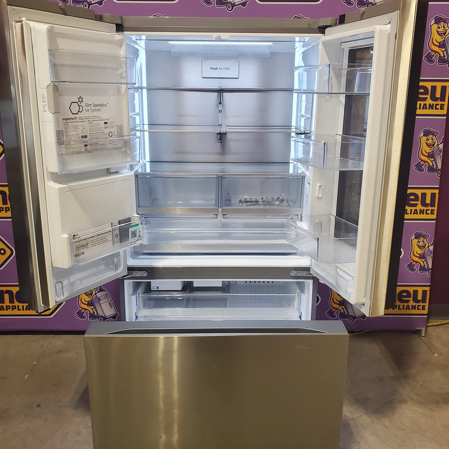 LG 26 cu. ft. Counter-Depth French Door Refrigerator in Stainless Steel with Mirror InstaView™ LRYKC2606S - Scratch & Dent (Minor)