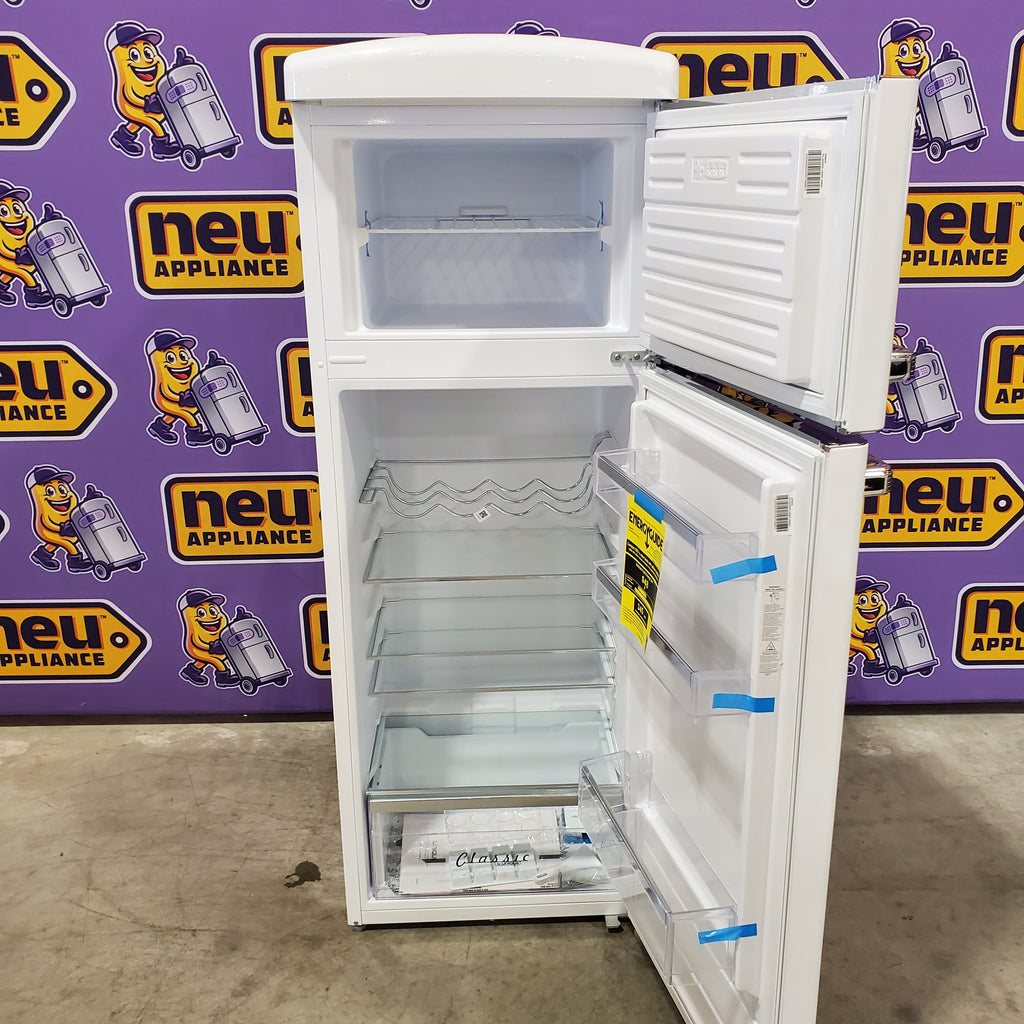 Pictures of UNIQUE Classic 7.5-cu ft Counter-Depth 22-in Wide Top-Freezer Refrigerator ( Marshmallow White ) Garage Ready ENERGY STAR Certified 25137SD695 - UNQ-FR7CT W AC - Scratch & Dent (Minor) - Neu Appliance Outlet - Discount Appliance Outlet in Austin, Tx