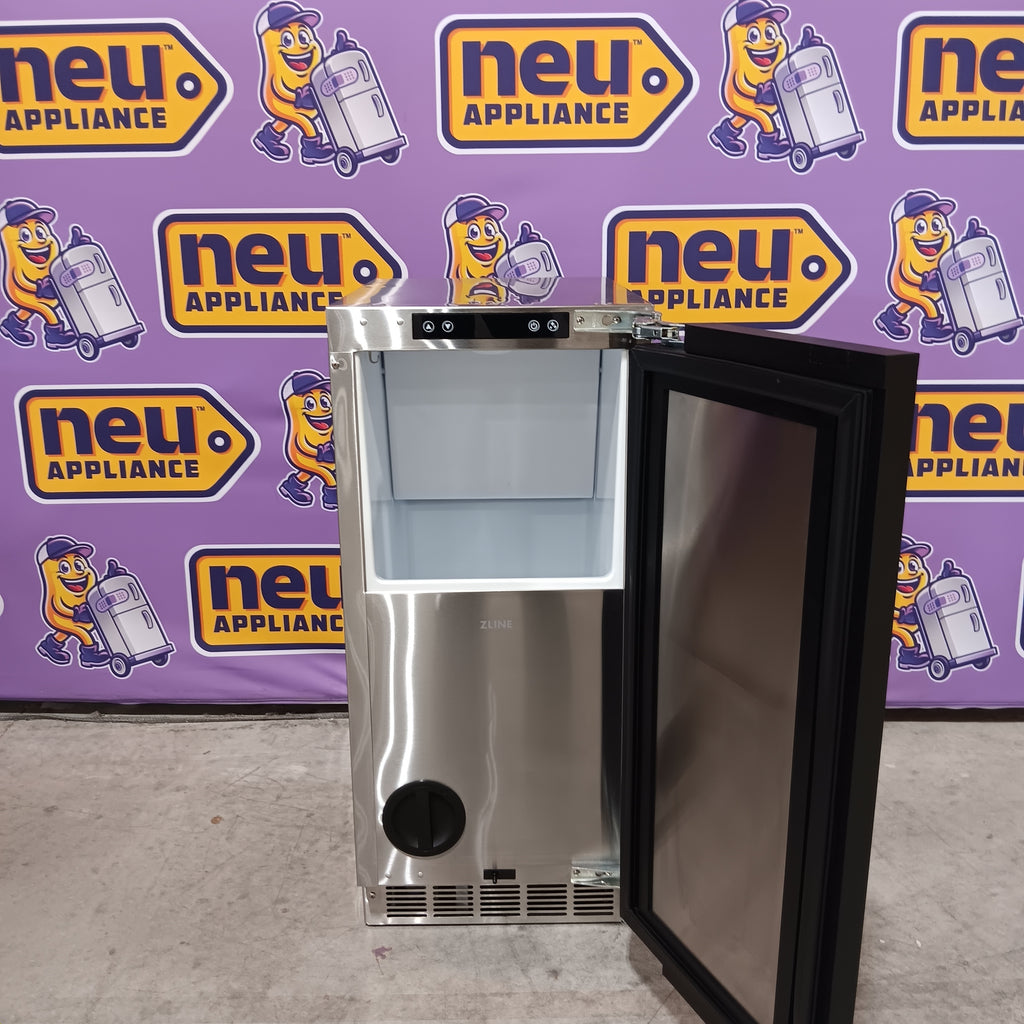 Pictures of ZLINE 15 in. Touchstone Clear Cube Ice Maker with Drain Pump and Panel Ready Door 251317SD1316 - ICCDP-15 - Scratch & Dent (Minor) - Neu Appliance Outlet - Discount Appliance Outlet in Austin, Tx