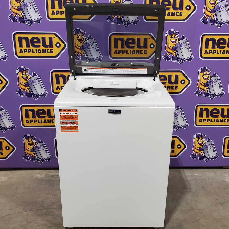 Maytag Top Load 4.8 cu ft Washer with Deep Fill and Slow-Close Glass Lid MVW6200KW - Scratch & Dent (Moderate) and Maytag 7.0 cu. ft Top Load Gas Dryer with Moisture Sensing 16222 - MGD6200KW - Scratch and Dent (Major)