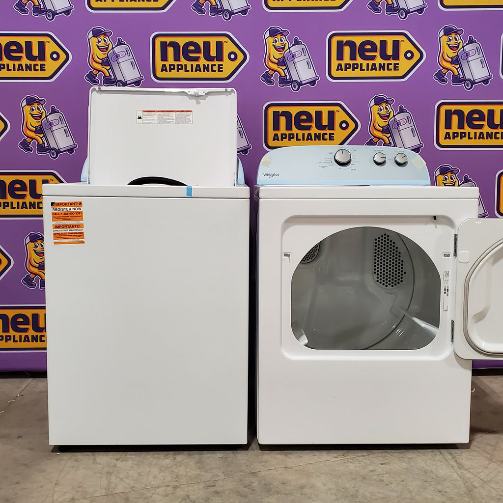 Whirlpool Top Load 3.5 Cu. Ft. Washer with Deep Water Wash Option WTW4816FW - Open Box and Whirlpool Vented 7.0 Cu. Ft. Electric Dryer 16048 - WED4815EW - Scratch & Dent (Minor)