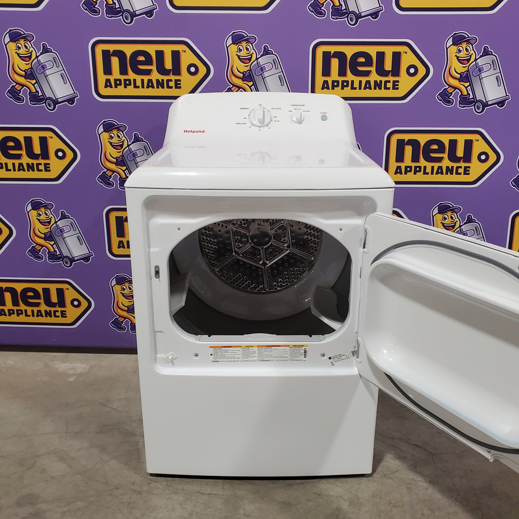 Hotpoint® 4.0 cu. ft. Capacity Washer with Cold Plus and Water Level Control HTW265ASWWW - Scratch & Dent (Major) and Hotpoint 6.2 cu. ft. Capacity Electric Dryer with Up To 120 ft. Venting and Shallow Depth 16184 - HTX26EASWWW - Scratch & Dent (Minor)