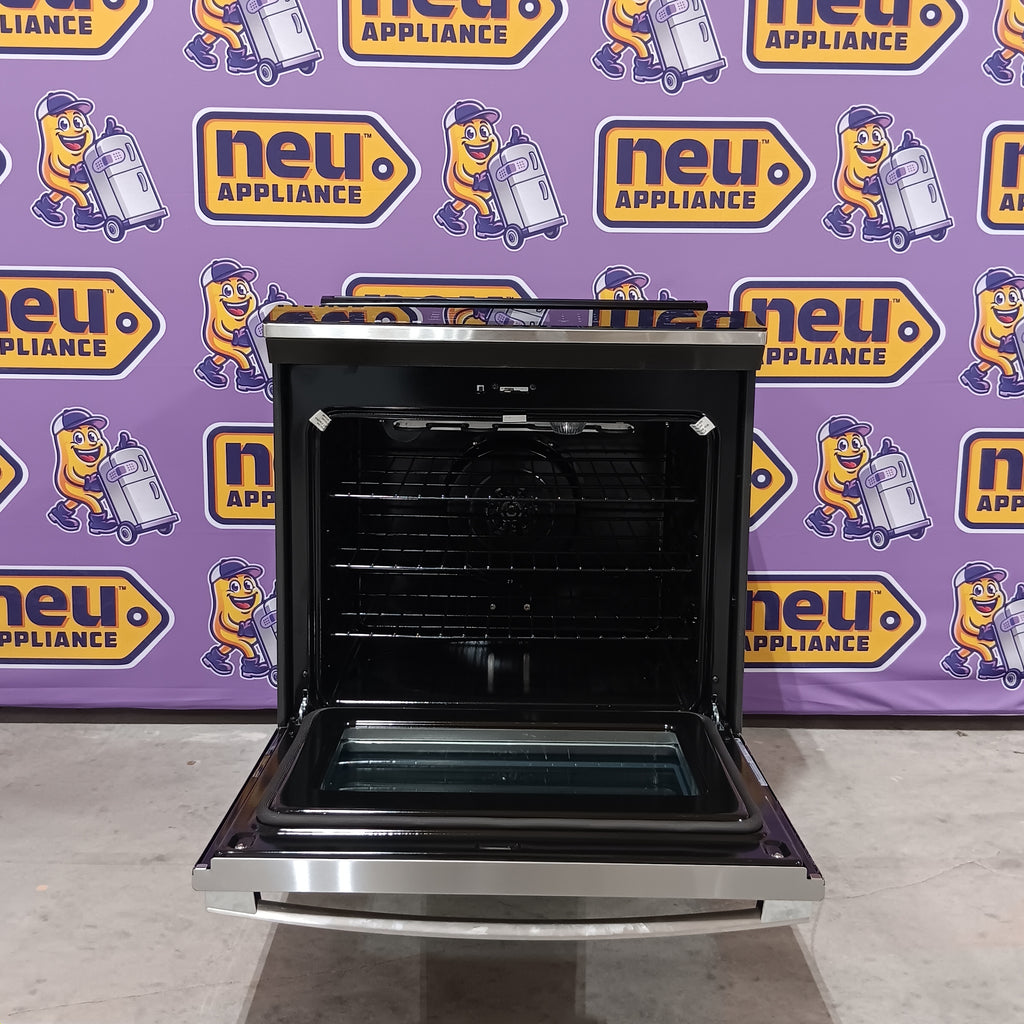 Pictures of GE Profile™ Fingerprint Resistant Stainless 30" Smart Slide-In Front-Control Induction and Convection Range with No Preheat Air Fry PHS930YPFS - New in Box - Neu Appliance Outlet - Discount Appliance Outlet in Austin, Tx