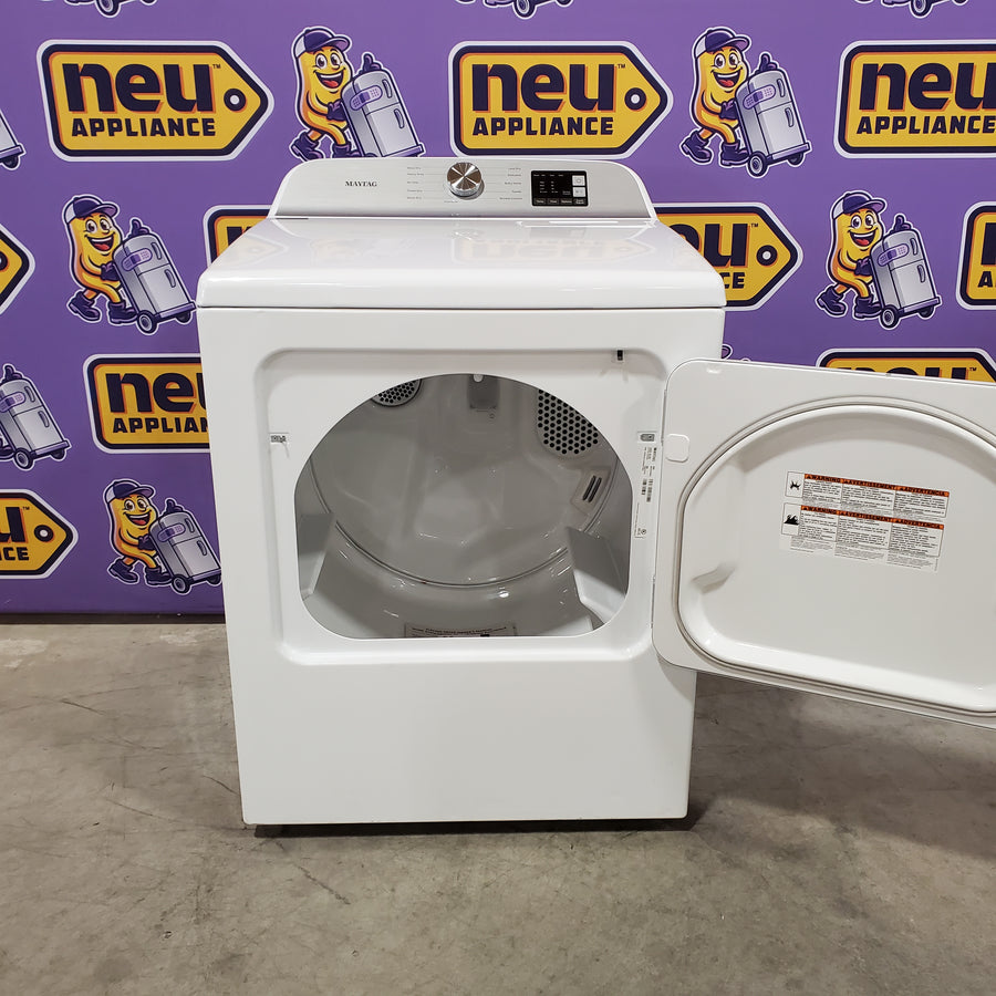 Maytag Top Load 4.8 cu ft Washer with Deep Fill and Slow-Close Glass Lid MVW6200KW - Scratch & Dent (Minor) and Maytag 7.0 cu ft Electric Dryer with Moisture Sensing and Quick Dry Cycle 16191 - MED6200KW - Scratch & Dent (Moderate)