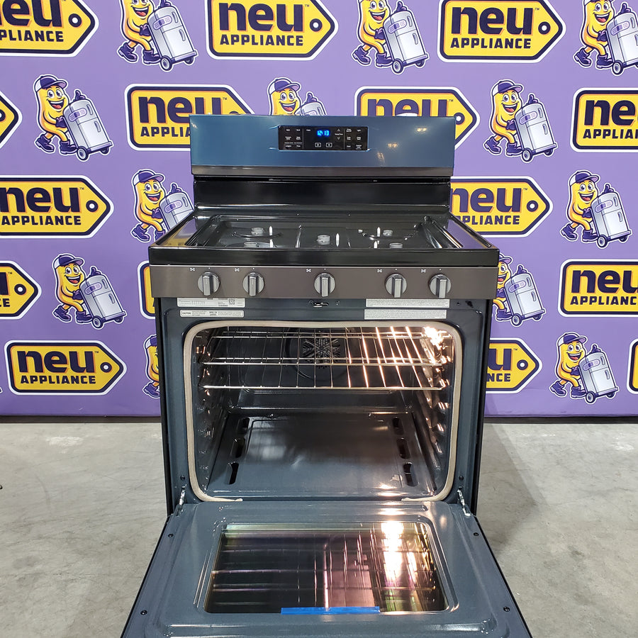 Whirlpool 5.0 Cu. Ft. Self-Cleaning Freestanding Gas Convection Range in Black Stainless Steel LA101 - WFG550S0HV - Open Box