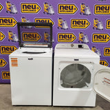 Maytag Top Load 4.8 cu ft Washer with Deep Fill and Slow-Close Glass Lid MVW6200KW - Scratch & Dent (Minor) and Maytag 7.0 cu ft Electric Dryer with Moisture Sensing and Quick Dry Cycle 16158 - MED6200KW - Scratch & Dent (Minor)