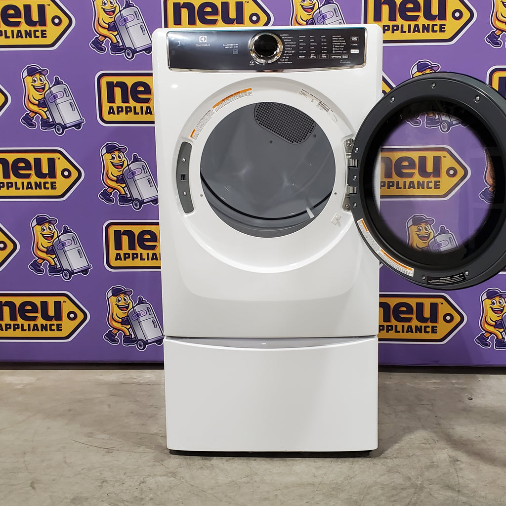 Electrolux 8.0 Cu. Ft. Front Load Perfect Steam™ Electric Dryer with Balanced Dry™ and Instant Refresh ELFE7626BW - Scratch & Dent (Moderate)