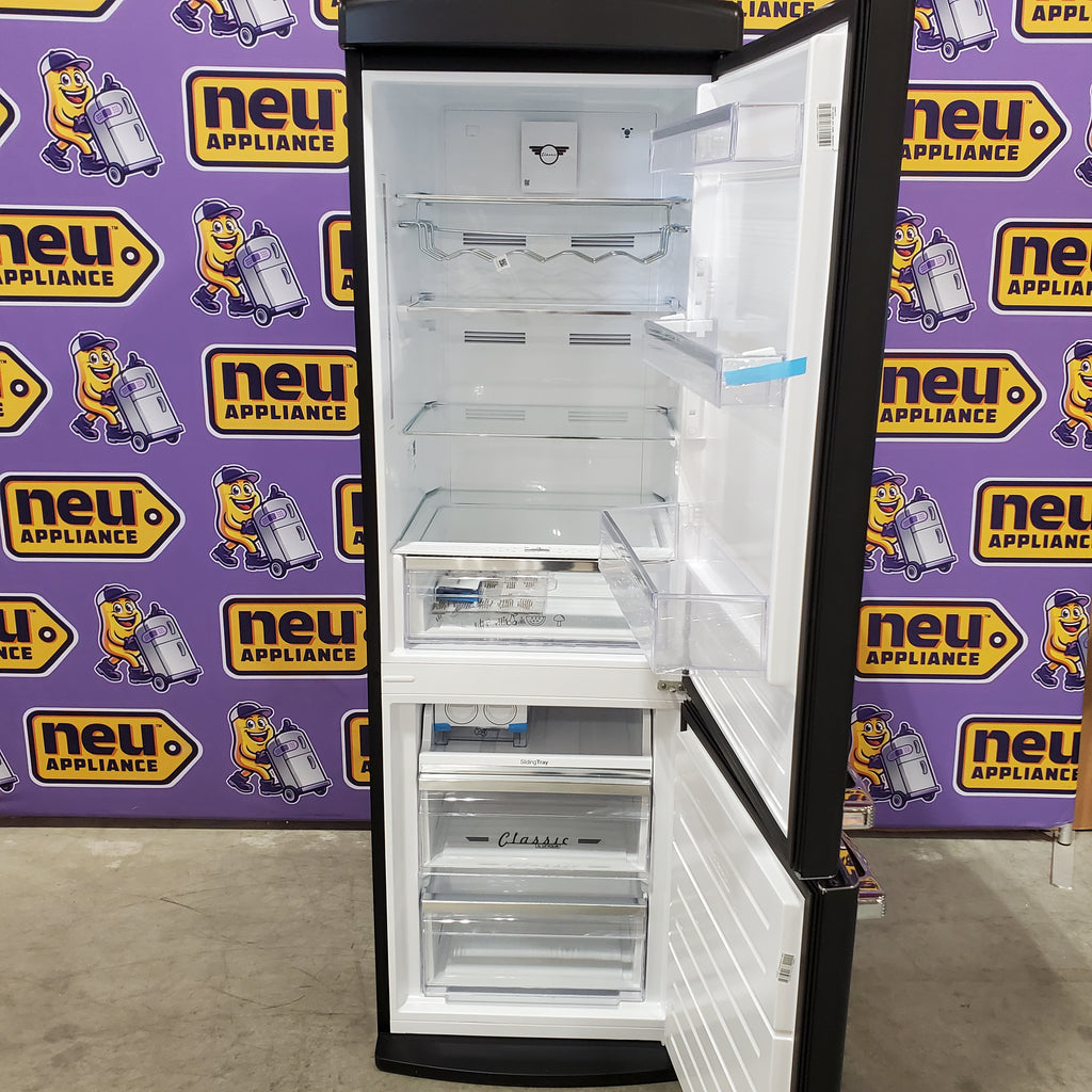 UNIQUE Classic Retro 12-cu ft Counter-Depth 24-in Wide Bottom-Freezer Refrigerator Matte Black 25138SD749 - UGP-340L MB AC - Scratch & Dent (Minor)