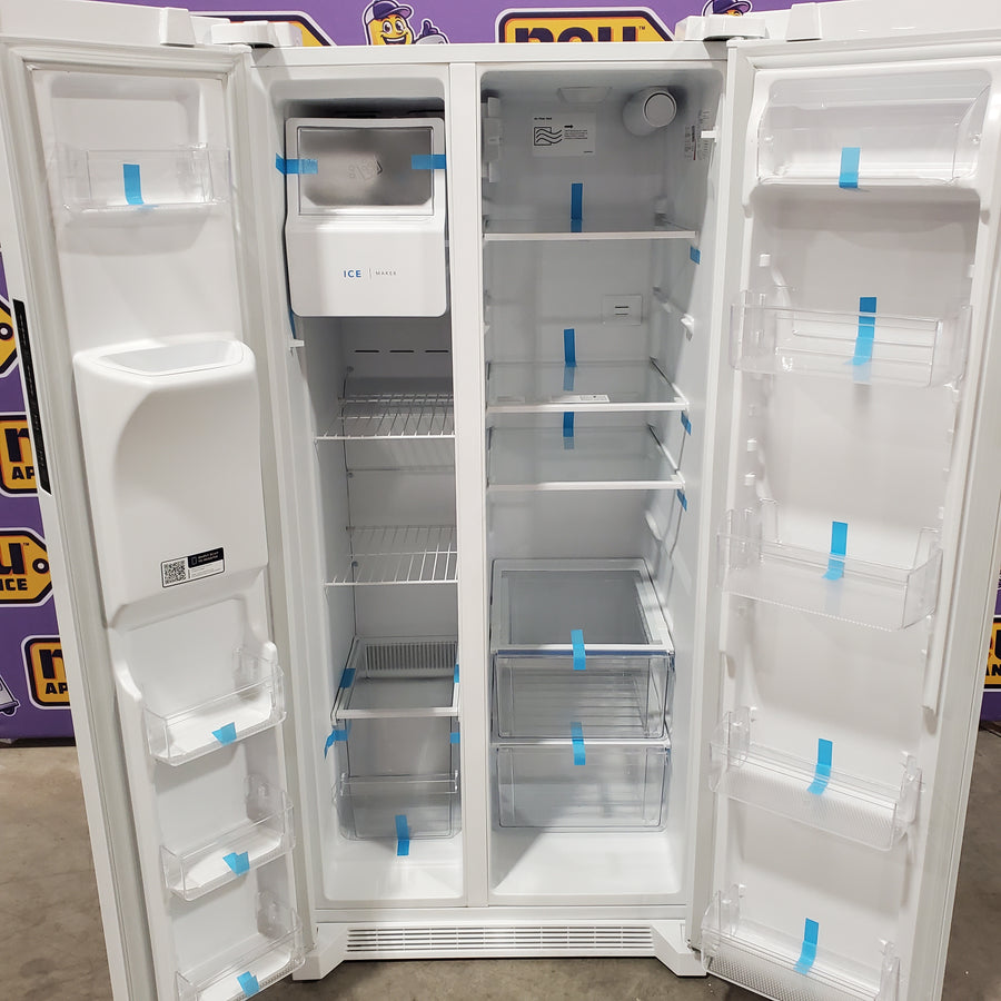 Frigidaire 22 Cu. Ft. 33" Standard-Depth Side-by-Side Refrigerator in White 22132SD138 - FRSS2323AW - Scratch & Dent (Minor)