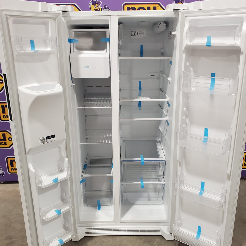 Pictures of Frigidaire 22 Cu. Ft. 33" Standard-Depth Side-by-Side Refrigerator in White 22132SD138 - FRSS2323AW - Scratch & Dent (Minor) - Neu Appliance Outlet - Discount Appliance Outlet in Austin, Tx