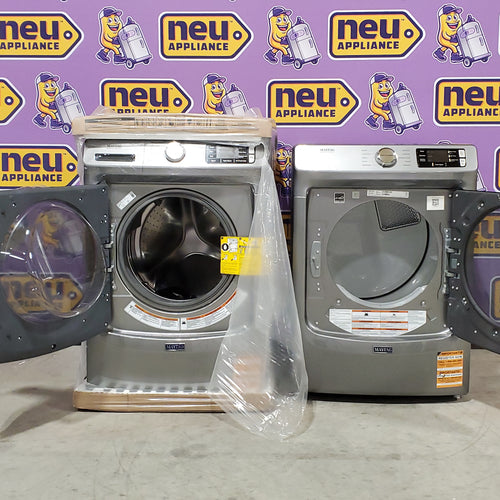 Pictures of Maytag 4.8 cu. ft. Front Load Washer with Extra Power and 16-Hr Fresh Hold® Option MHW6630HC - New in Box and Maytag 7.3-cu ft Stackable Vented Electric Dryer Energy Star Certified 16031 - MED5630HC - Open Box - Neu Appliance Outlet - Discount Appliance Outlet in Austin, Tx