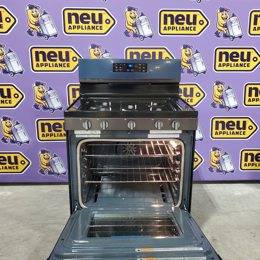 Whirlpool 5.0 Cu. Ft. Self-Cleaning Freestanding Gas Convection Range in Black Stainless Steel LA100 - WFG550S0HV - Open Box
