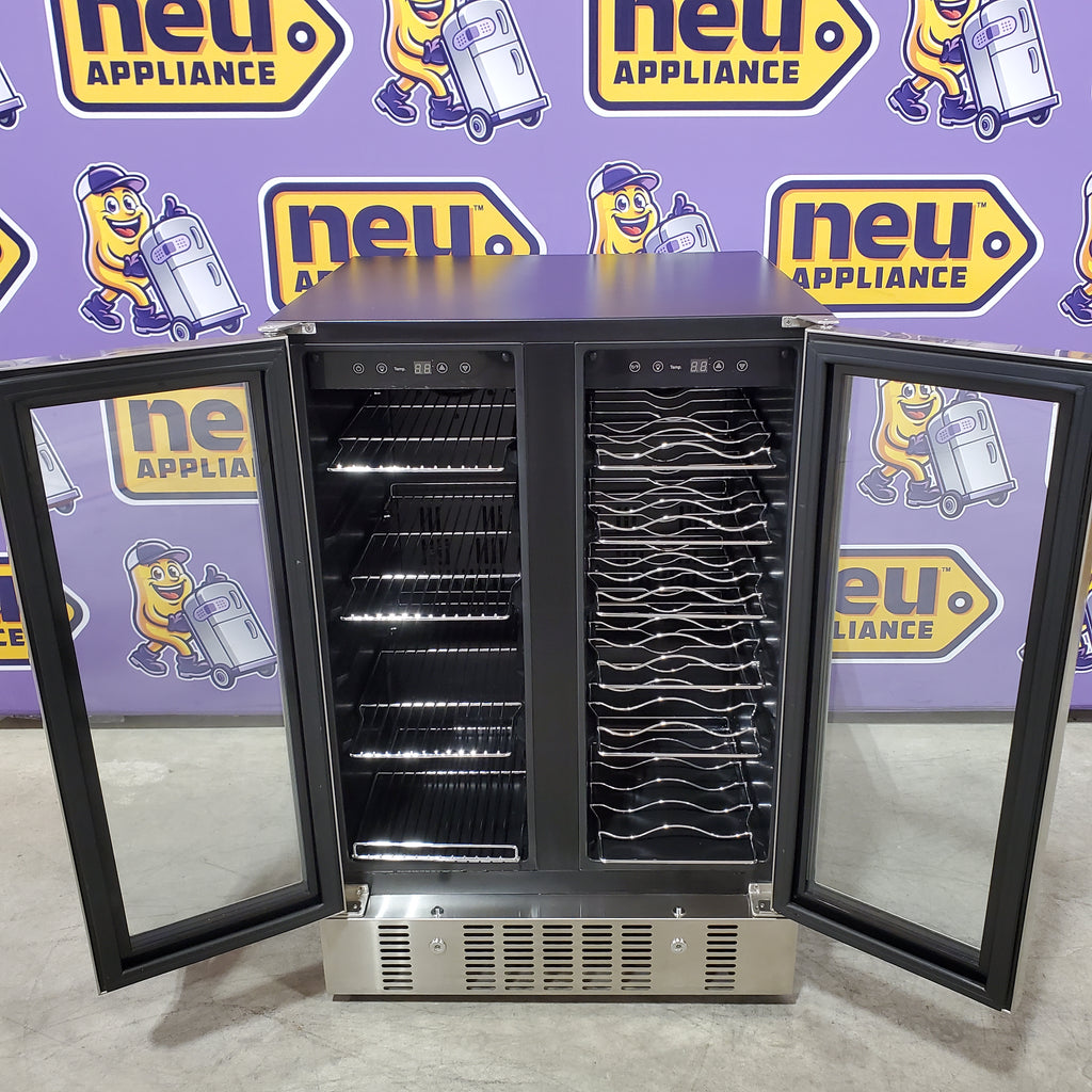 Pictures of NewAir 23.50-in W 18-Bottles Dual Zone Cooling Built-in/Freestanding Indoor Wine Cooler in Stainless Steel 251315SD1095 - AWB-360DB - Scratch & Dent (Minor) - Neu Appliance Outlet - Discount Appliance Outlet in Austin, Tx