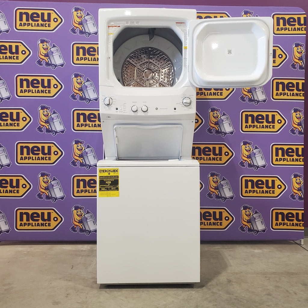 Pictures of GE White Combo 3.8 Cu. Ft. Top Load Washer and 5.9 Electric Dryer GUD27ESSM1WW - Certified Refurbished - Neu Appliance Outlet - Discount Appliance Outlet in Austin, Tx