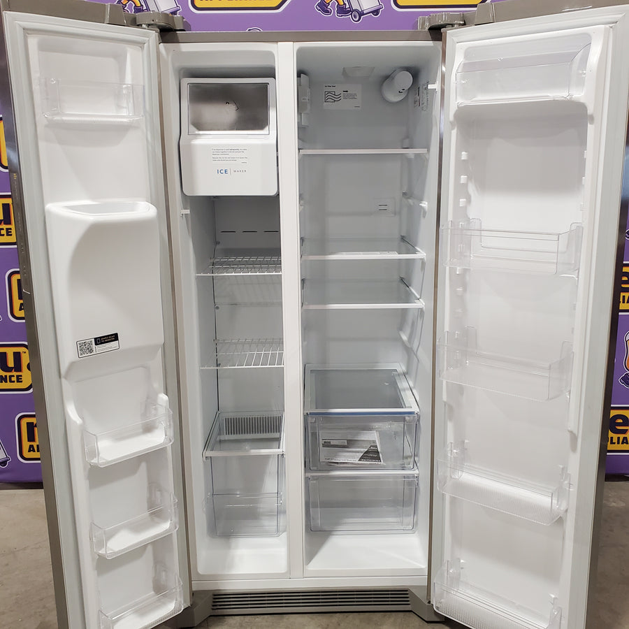 Frigidaire 33" Wide 22.3 cu. ft. ENERGY STAR Side by Side Refrigerator Stainless Steel with Exterior Water and Ice Dispenser 22136SD275 - FRSS2323AS - Scratch & Dent (Moderate)