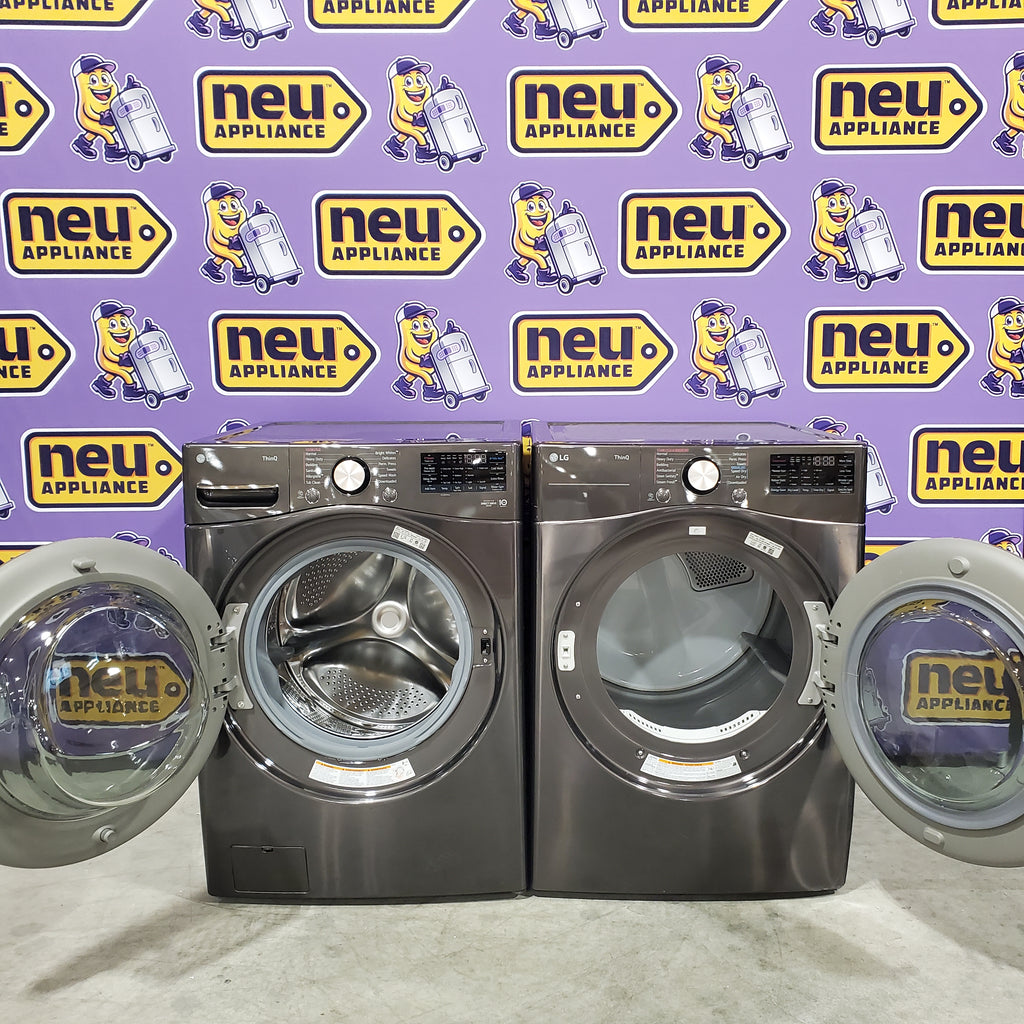 Pictures of LG Front Load 4.5 Cu. Ft. Washer with TurboWash 360 Technology WM4000HBA - Scratch & Dent (Minor) and LG Smart Wi-Fi Enabled Front Load Electric 7.4 Cu. Ft. Dryer with TurboSteam 16097 - DLEX4000B - Scratch & Dent (Minor) - Neu Appliance Outlet - Discount Appliance Outlet in Austin, Tx