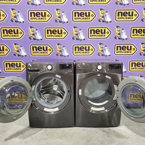 Pictures of LG Front Load 4.5 Cu. Ft. Washer with TurboWash 360 Technology WM4000HBA - Scratch & Dent (Minor) and LG Smart Wi-Fi Enabled Front Load Electric 7.4 Cu. Ft. Dryer with TurboSteam 16097 - DLEX4000B - Scratch & Dent (Minor) - Neu Appliance Outlet - Discount Appliance Outlet in Austin, Tx