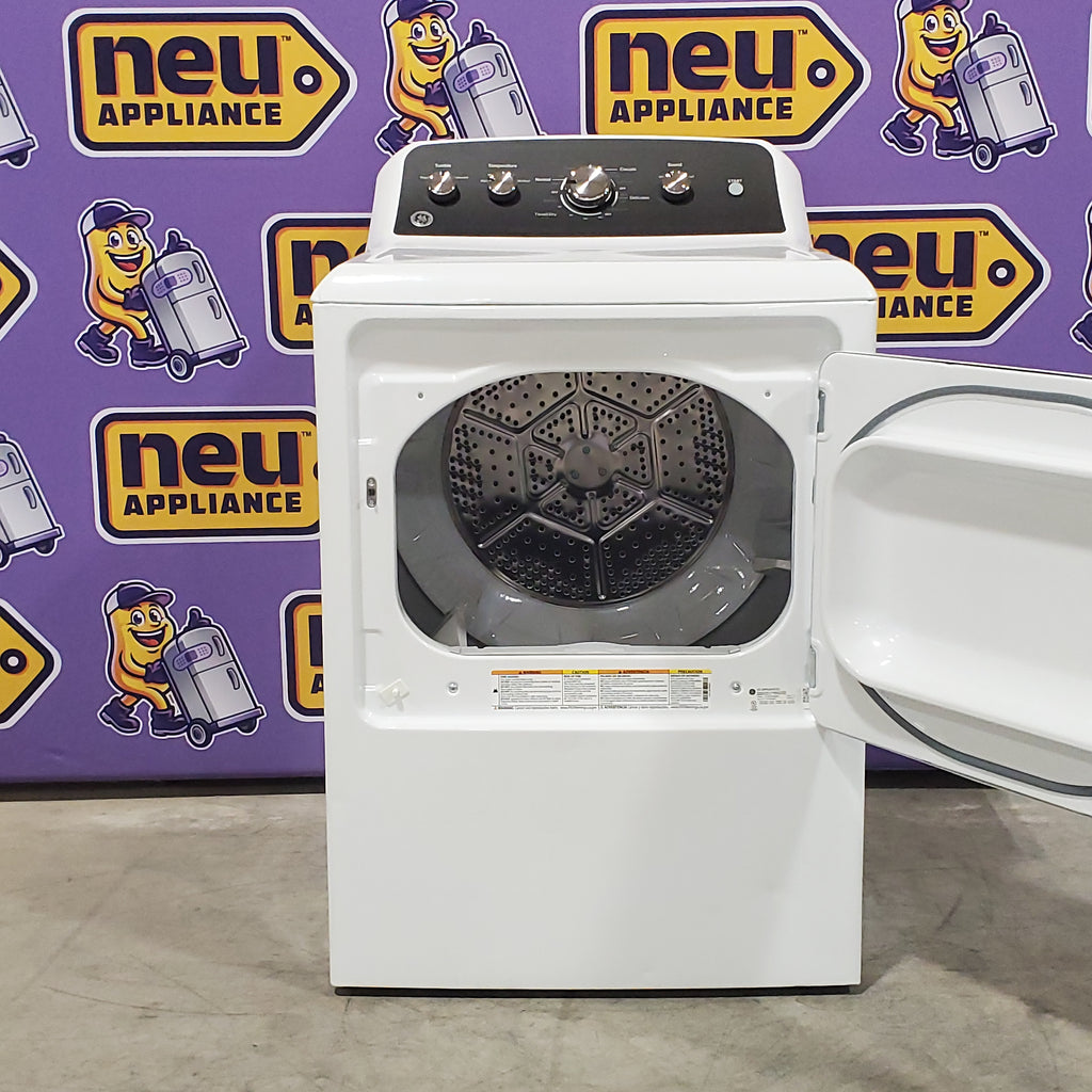 GE 4.5 cu. ft. Capacity Washer with Water Level Control GTW585BSVWS - New in Box and GE 7.2 cu. ft. Capacity Electric Dryer with Up To 120 ft. Venting and Extended Tumble  16028 - GTD48EASWWB - Certified Refurbished