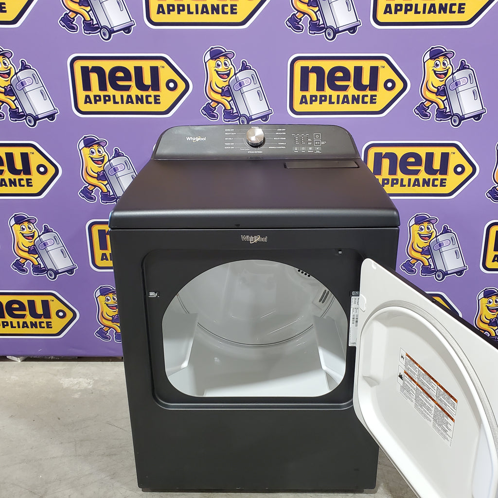 Pictures of Whirlpool Volcano Black Electric 7.0 Cu. Ft. Dryer with Steam Refresh Cycle and Moisture Sensor 22133SD192 - WED6150PB - Scratch & Dent (Minor) - Neu Appliance Outlet - Discount Appliance Outlet in Austin, Tx
